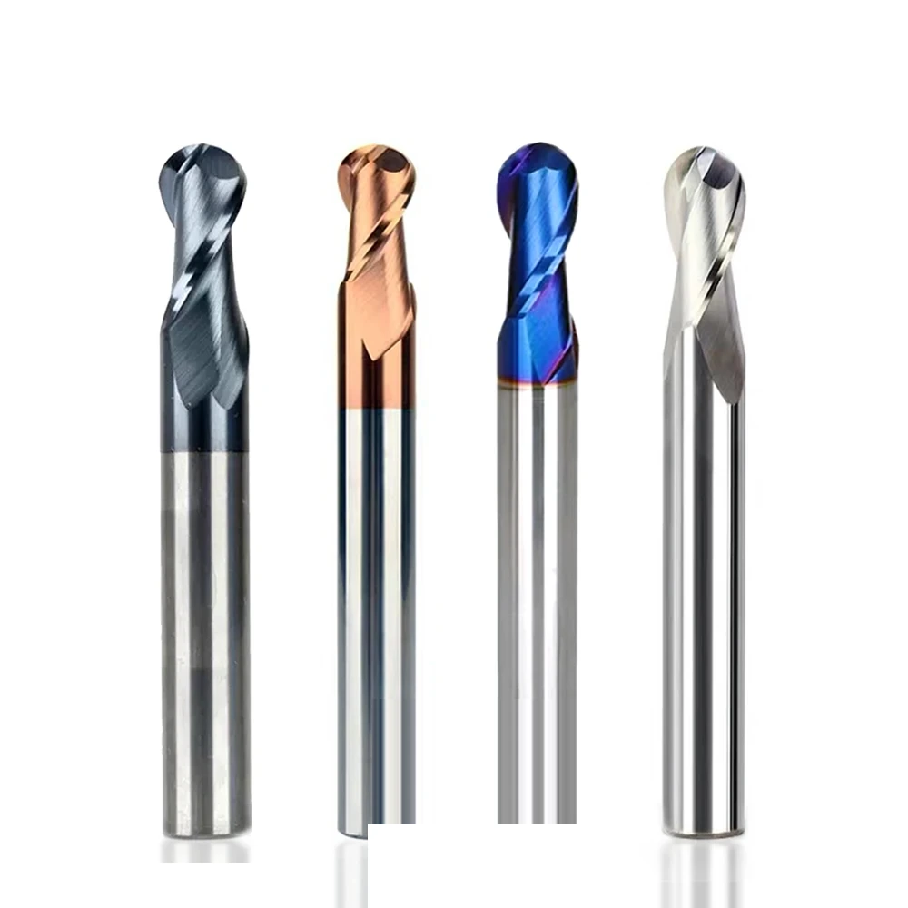 Ball-Nose End Mill — 6mm Shank, Carbide (5-Pack)