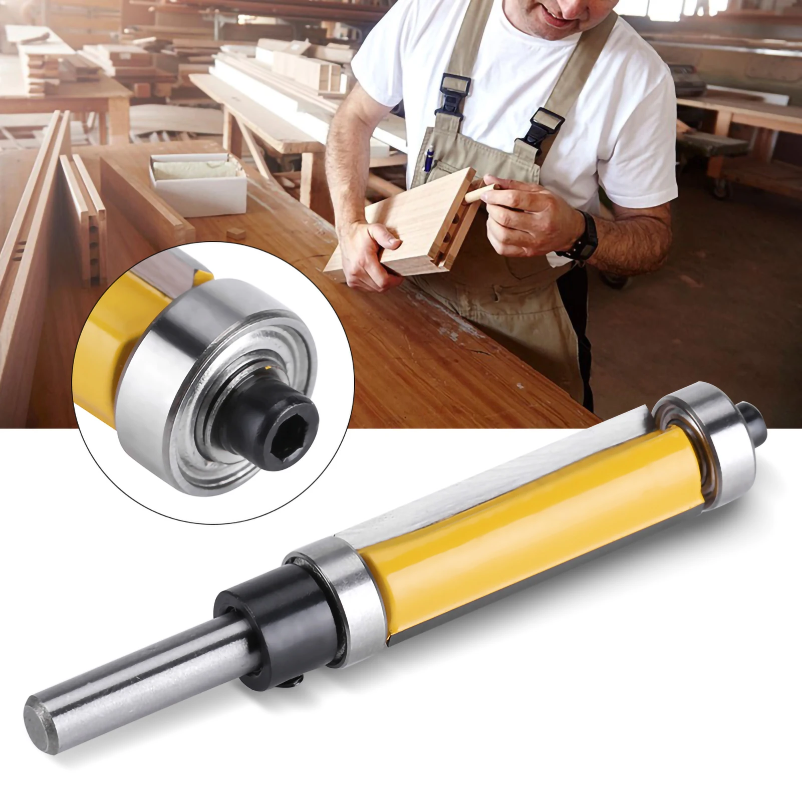 Flush-Trim Bit — Top & Bottom Bearing, 1/4"