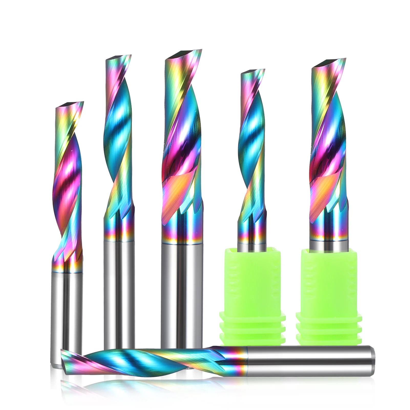 Single-Flute Aluminium Bit — 1/8" Shank, DLC Carbide (10-Pack)
