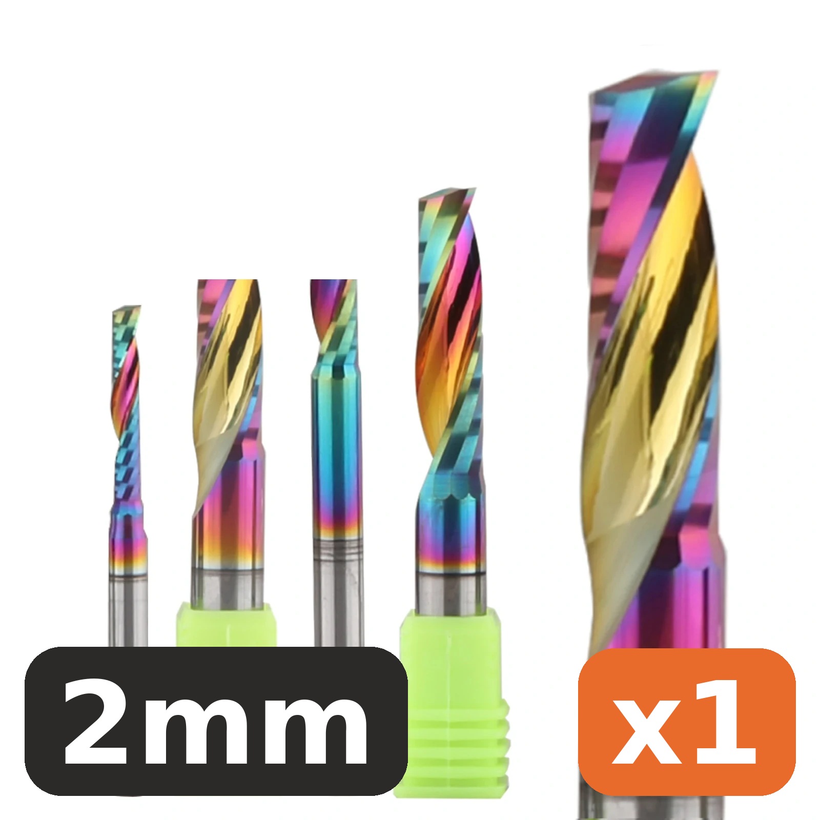 Single-Flute Up-Cut Bit — 1/8" Shank, DLC Carbide