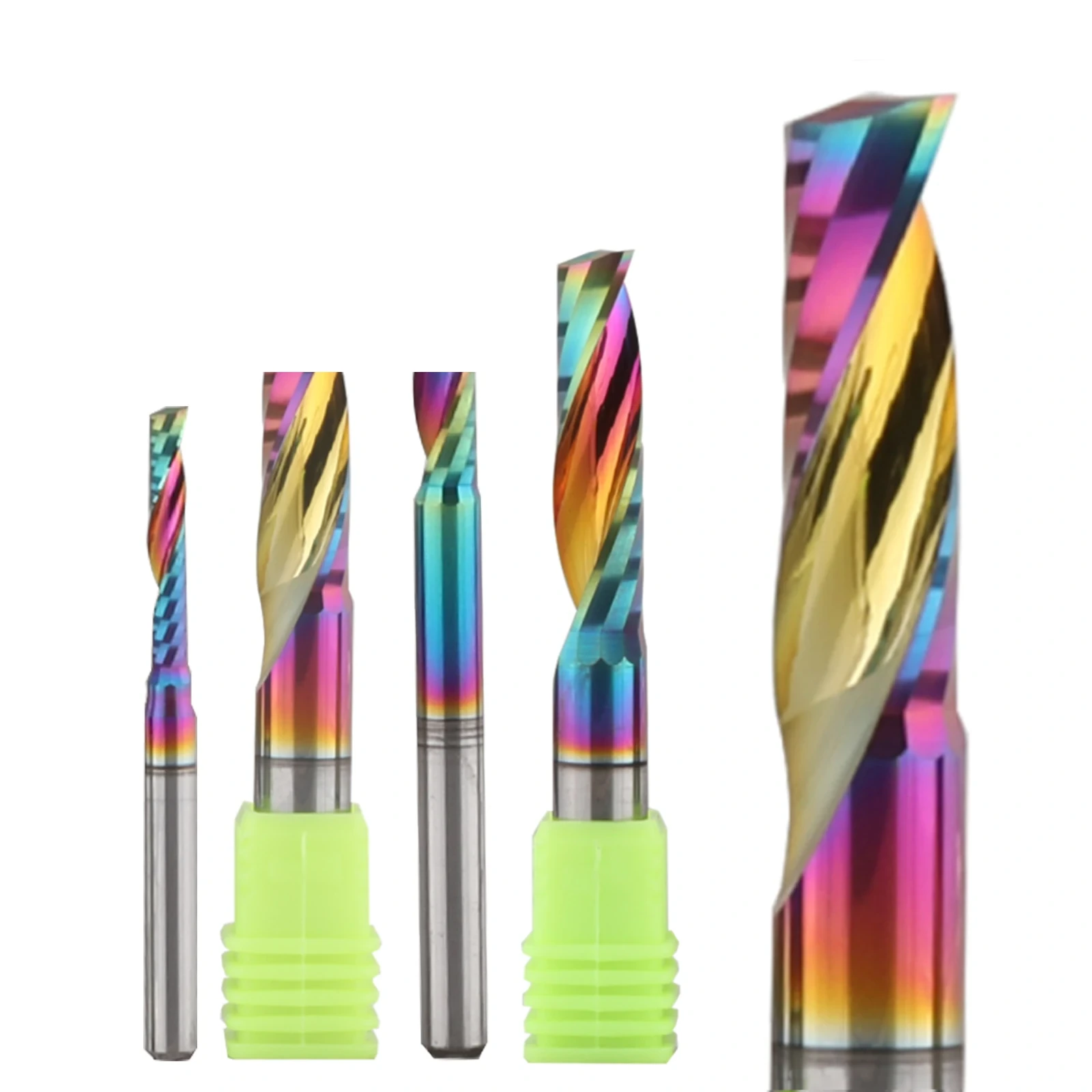 Single-Flute Up-Cut Bit — 1/8" Shank, DLC Carbide (10-Pack)