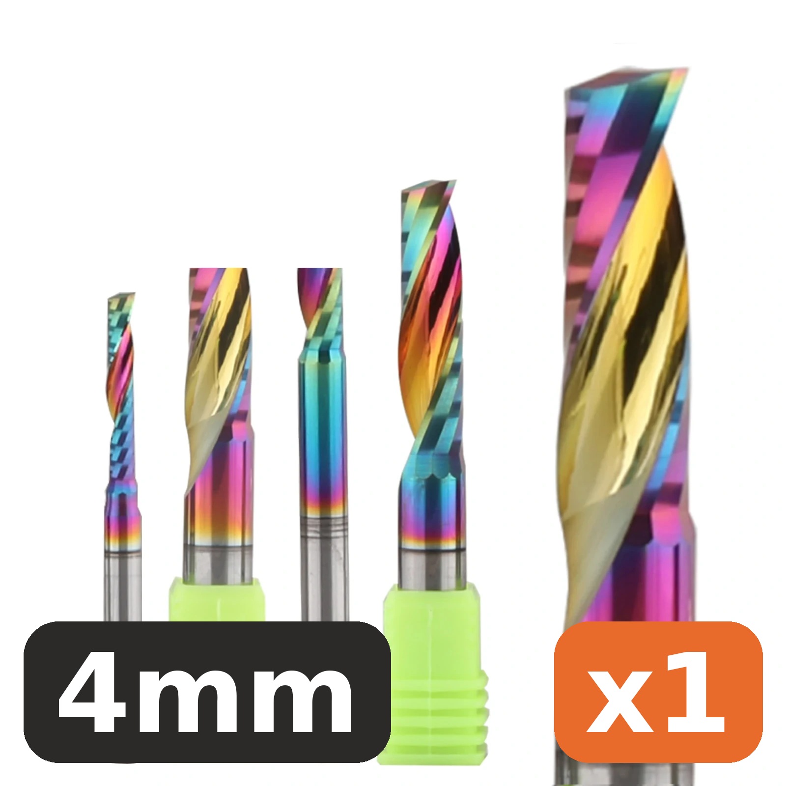 Single-Flute Up-Cut Bit — 4mm, DLC Carbide